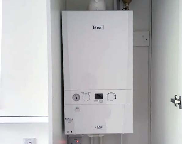 Ideal boiler in cupboard